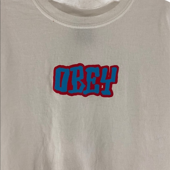 OBEY Spell Out Short Sleeve T-Shirt Size Small - Picture 2 of 4